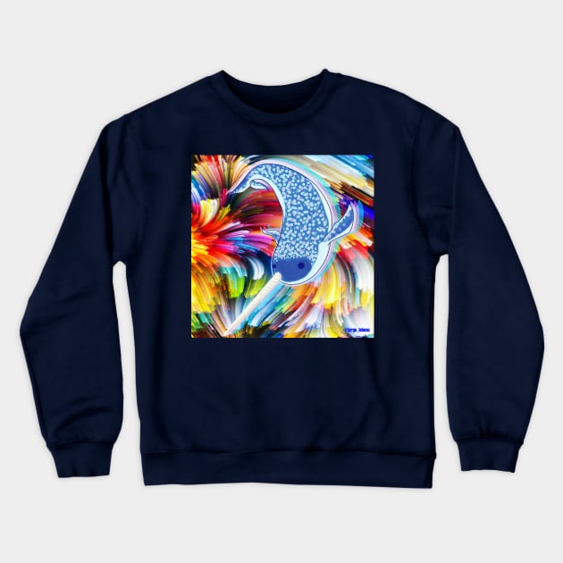 the pride and the narwal ecopop pattern Crewneck Sweatshirt by jorge_lebeau